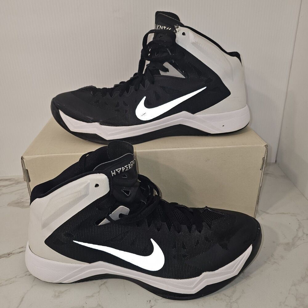 Nike Hyperquickness Mens Black White Basketball  Shoes Size 11 599420-001